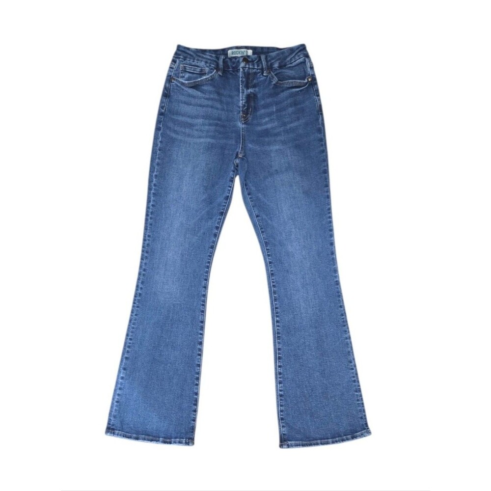 Rockin' C Women's High Rise Flare Jeans Size 29 Medium Dark Wash Style MRC-B167D